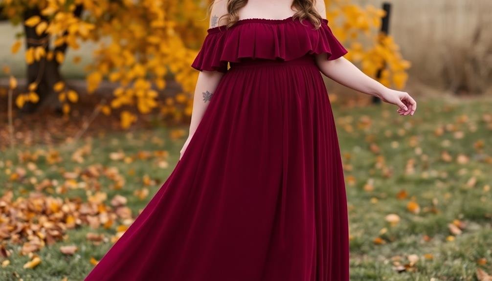 chic off shoulder maxi dress