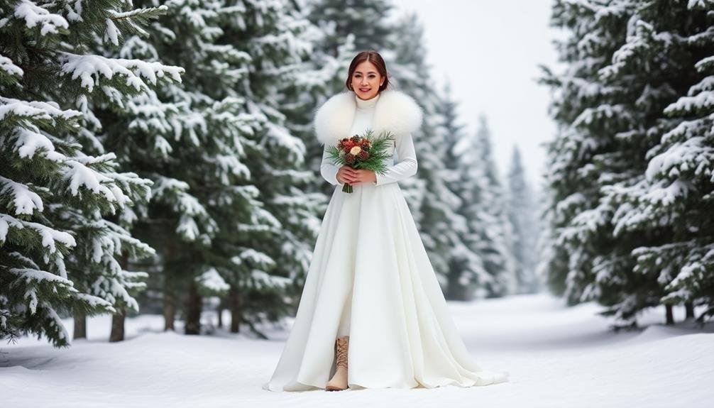 chic winter wedding attire