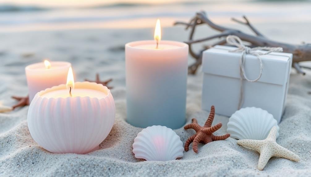 coastal inspired decorative candles