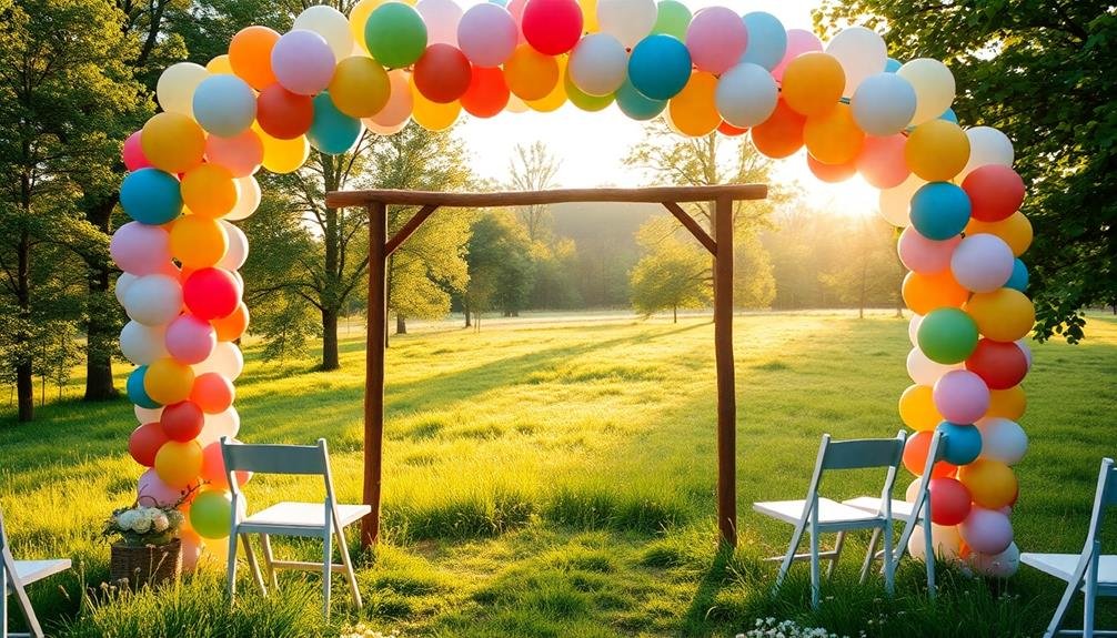 colorful balloon decoration setup