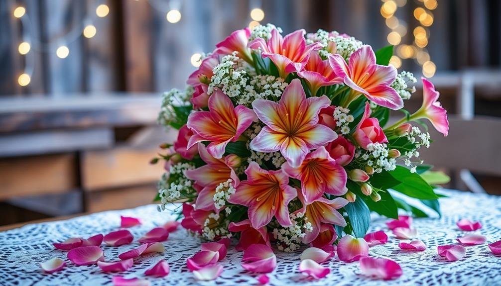 colorful peruvian lily flower