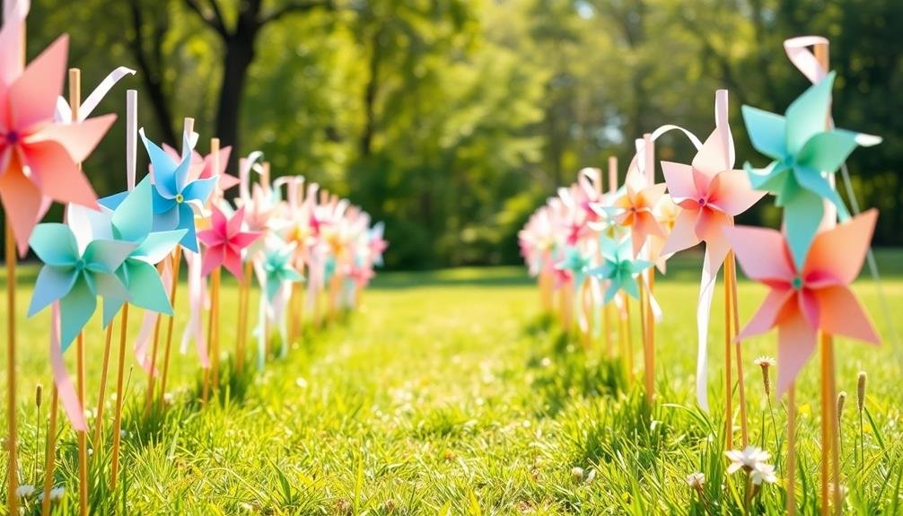 colorful whimsical pinwheel decor