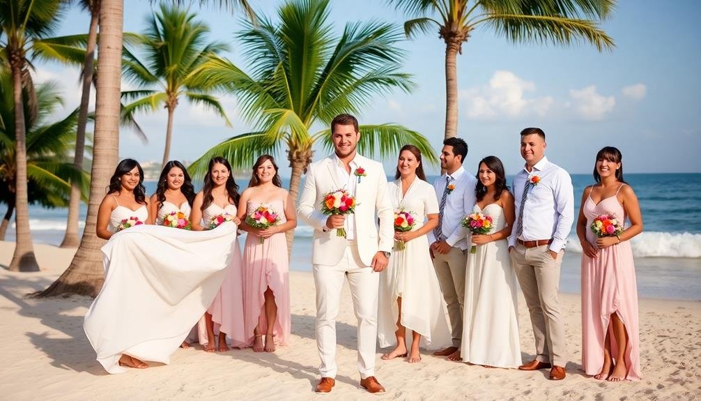 coordinate wedding outfits together