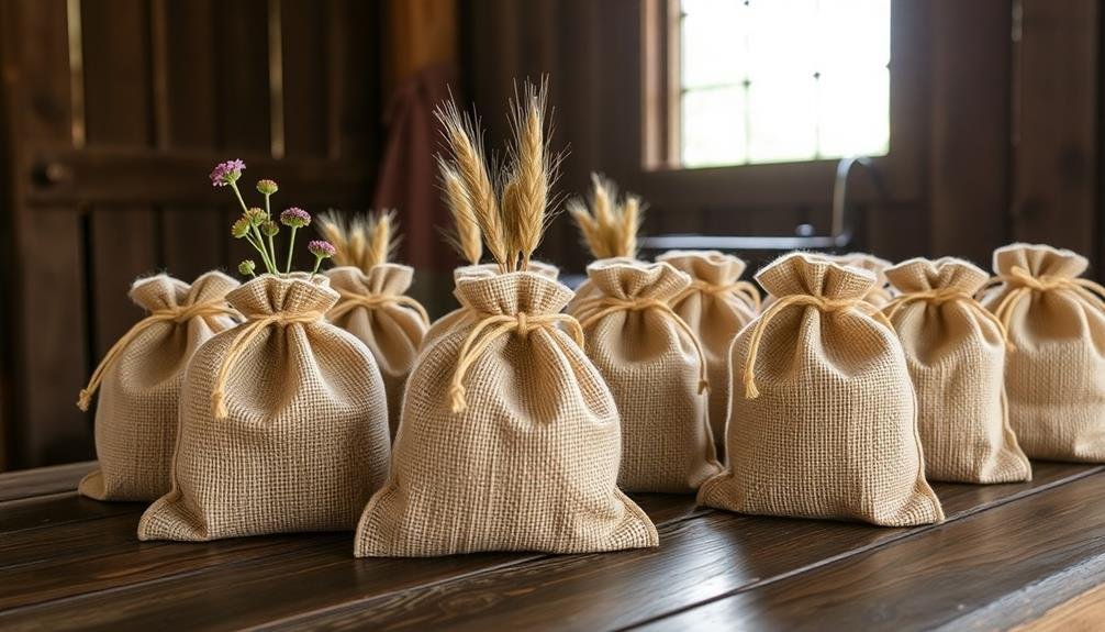 custom burlap gift bags