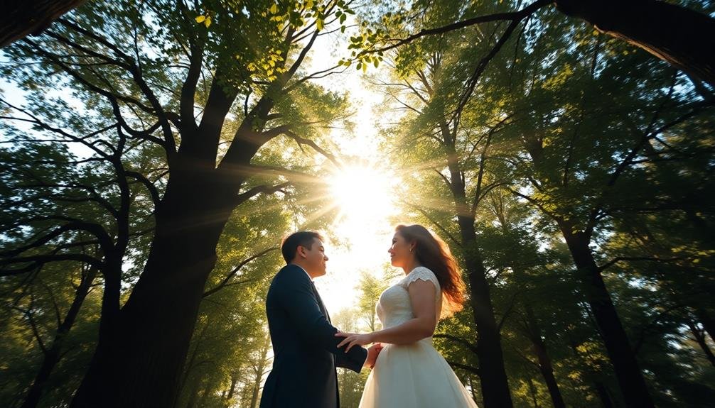 dappled sunlight through trees