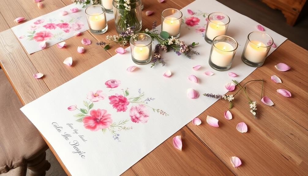 decorative floral table runners