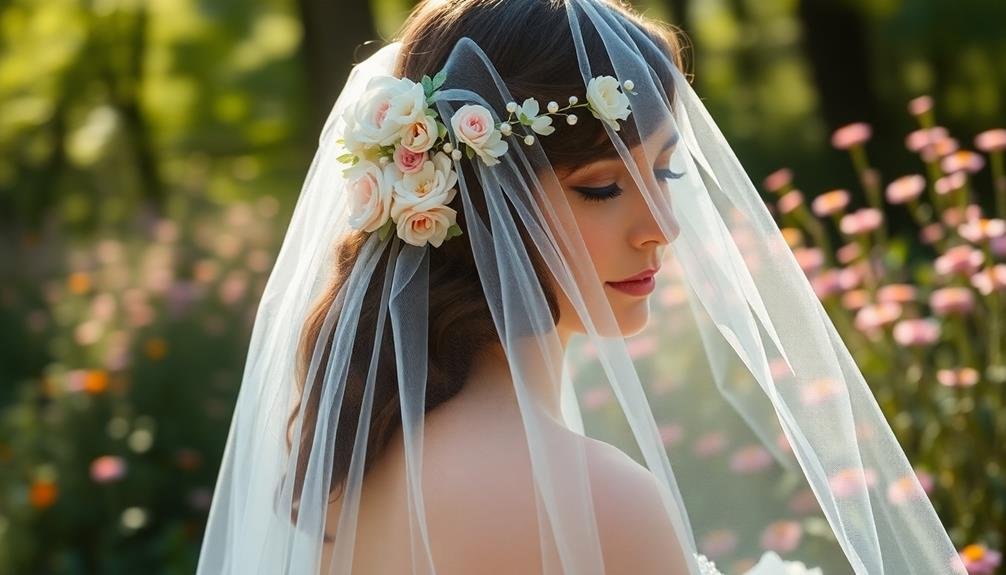 decorative flower adorned veils