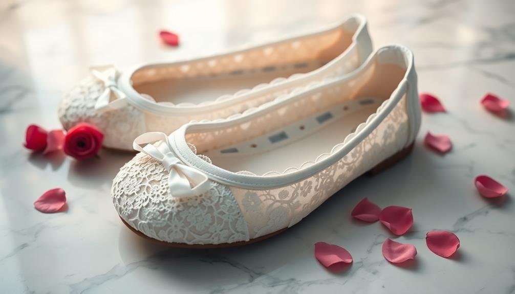 delicate lace ballet shoes