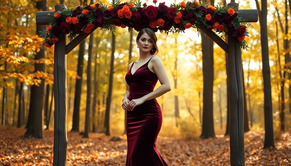 elegant burgundy velvet dress