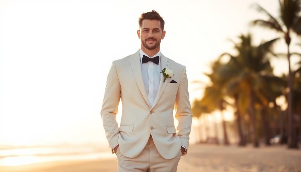 elegant cream suit attire