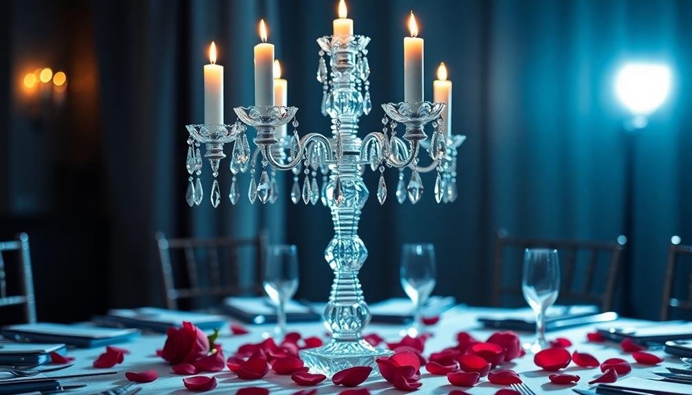 elegant crystal candle holder