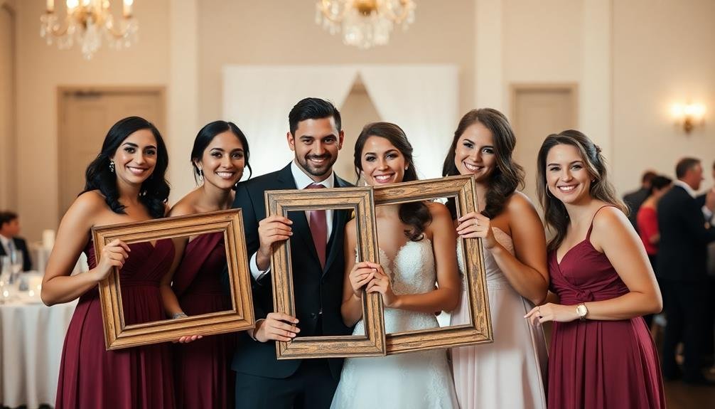 elegant framed wedding portraits