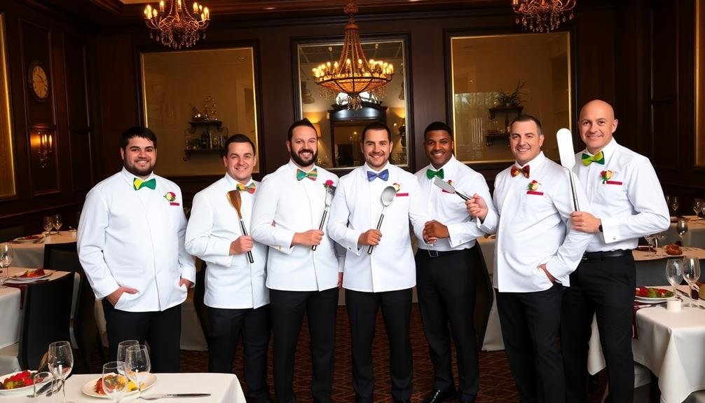 elegant groomsmen culinary style