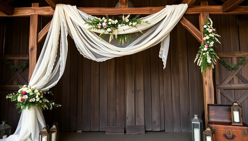 elegant lace burlap drapes