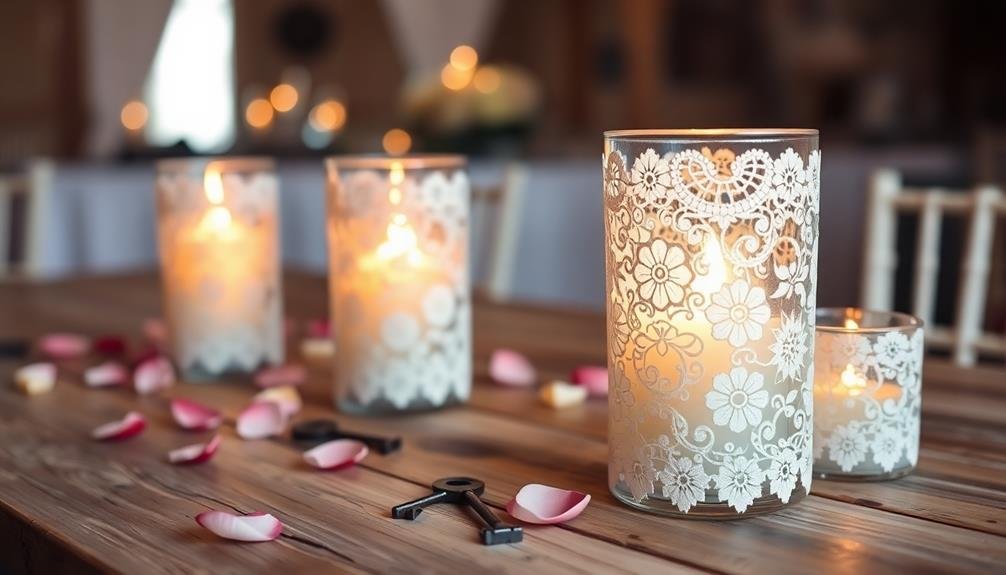 elegant lace candle holders