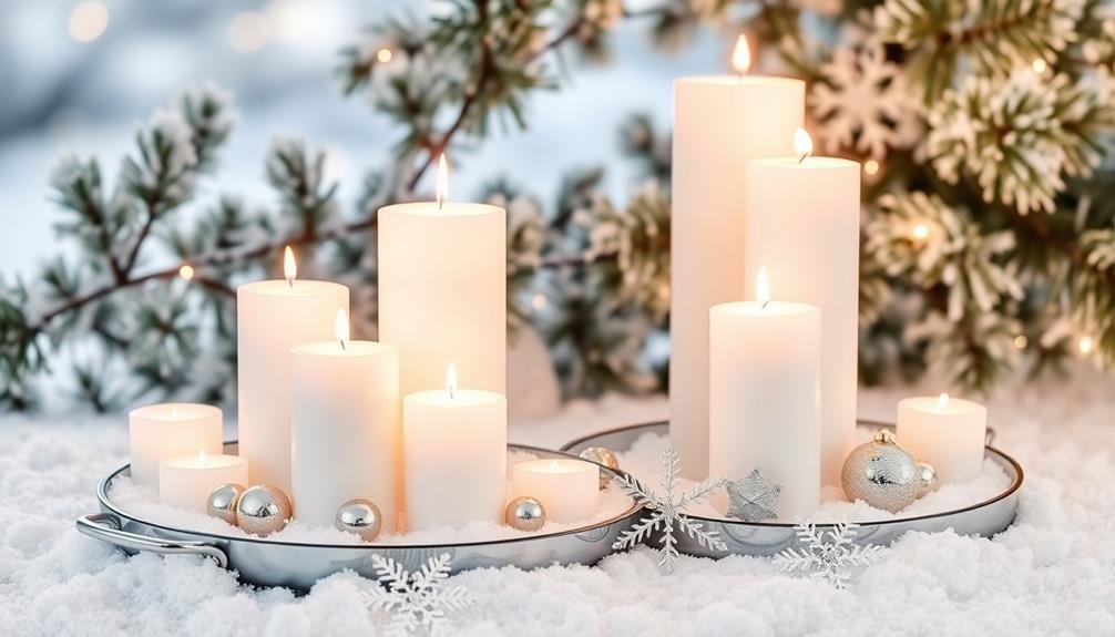 elegant white candle displays