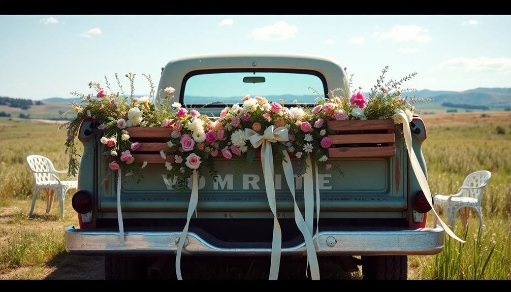 embellished pickup trucks display