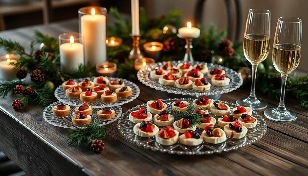 festive food display areas