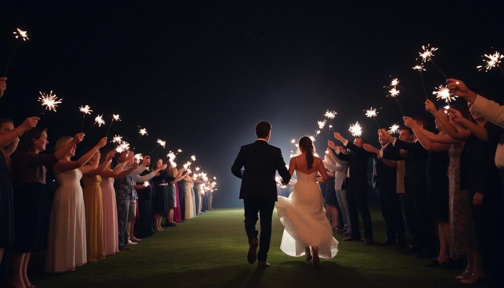 festive sparkler send off celebration