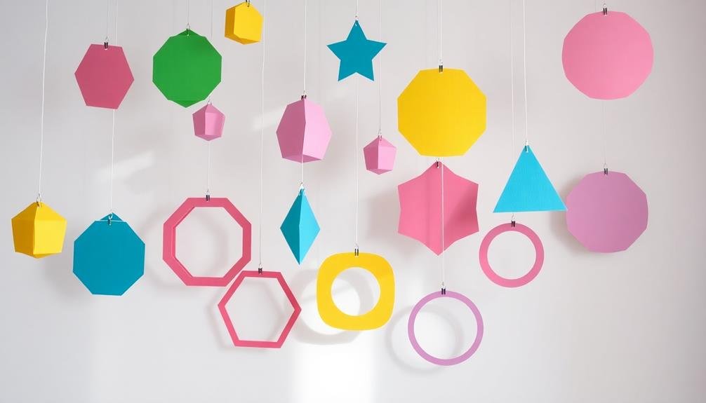geometric shapes exhibition showcase
