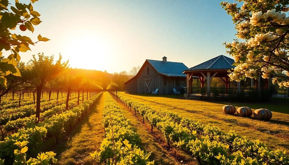 grapes and fruit trees