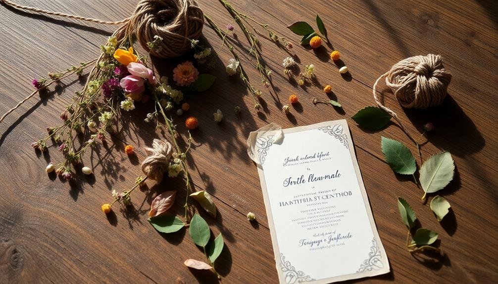 handmade plant themed invitations