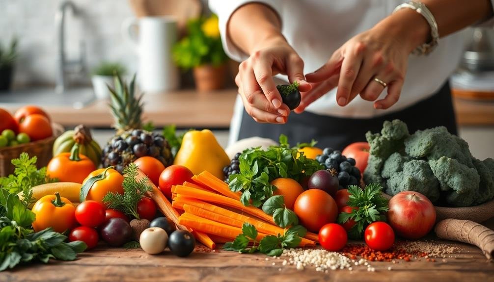 harvested fresh produce display