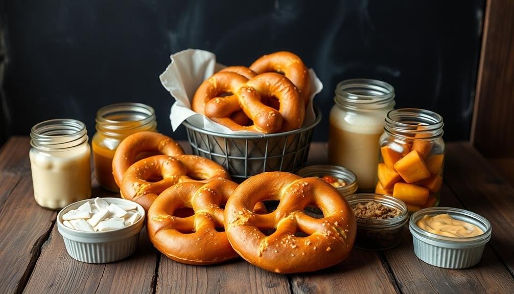 homemade pretzel topping station