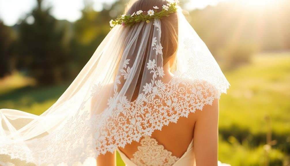 lace veils with bohemian flair