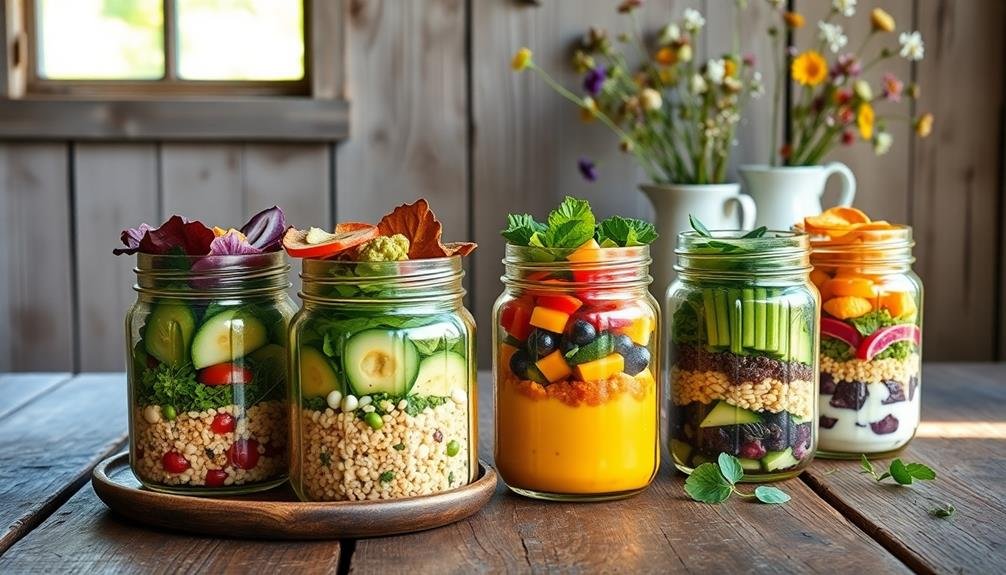 layered salad in jars