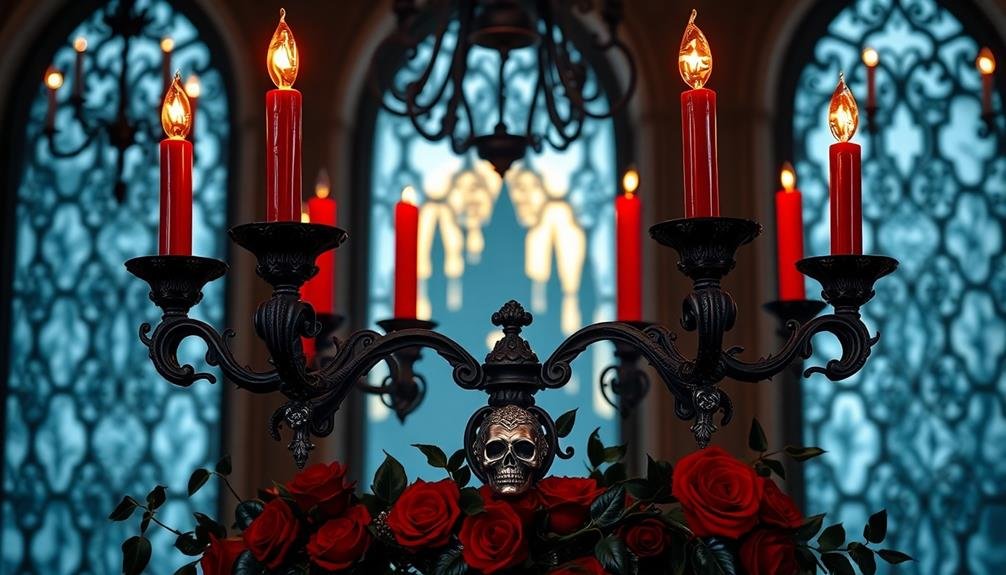 macabre candle holders display