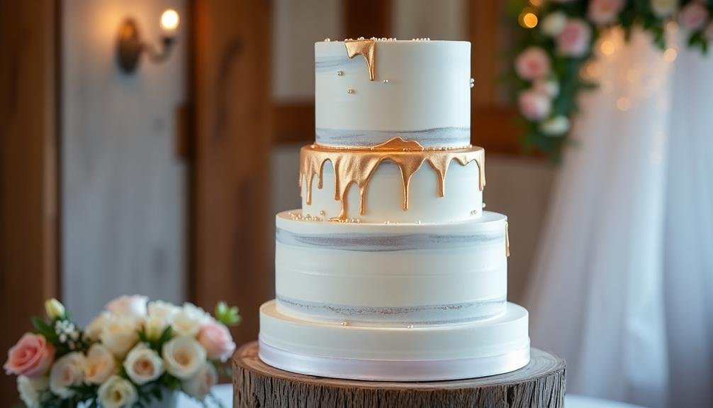metallic accented cake design