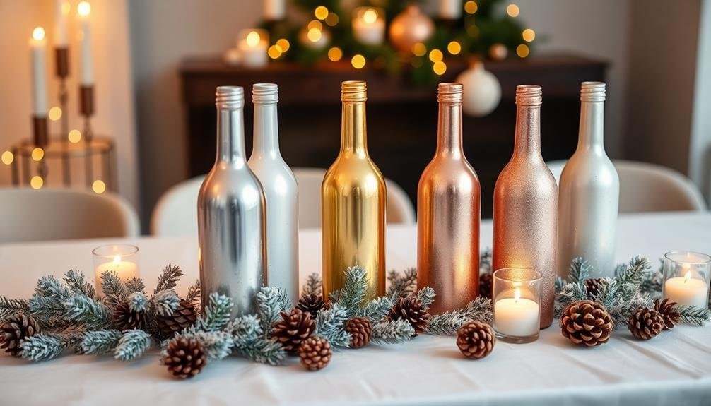 metallic bottle group displays