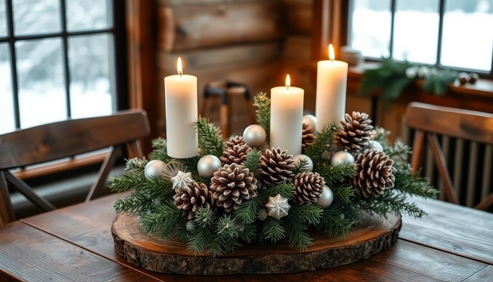 natural pinecone table decor