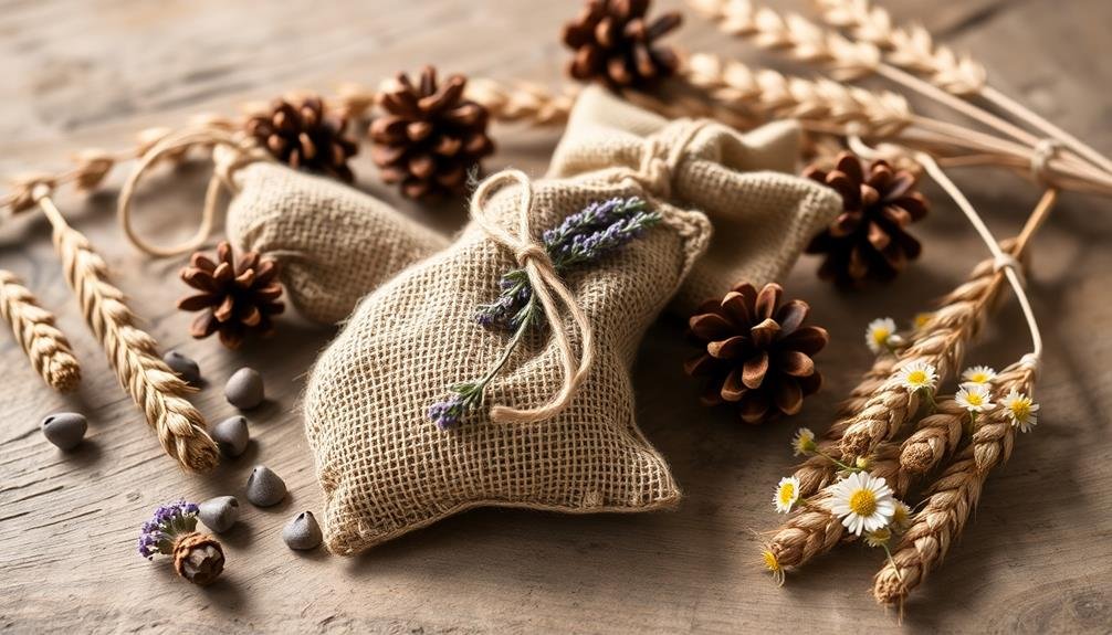 natural rustic burlap bags