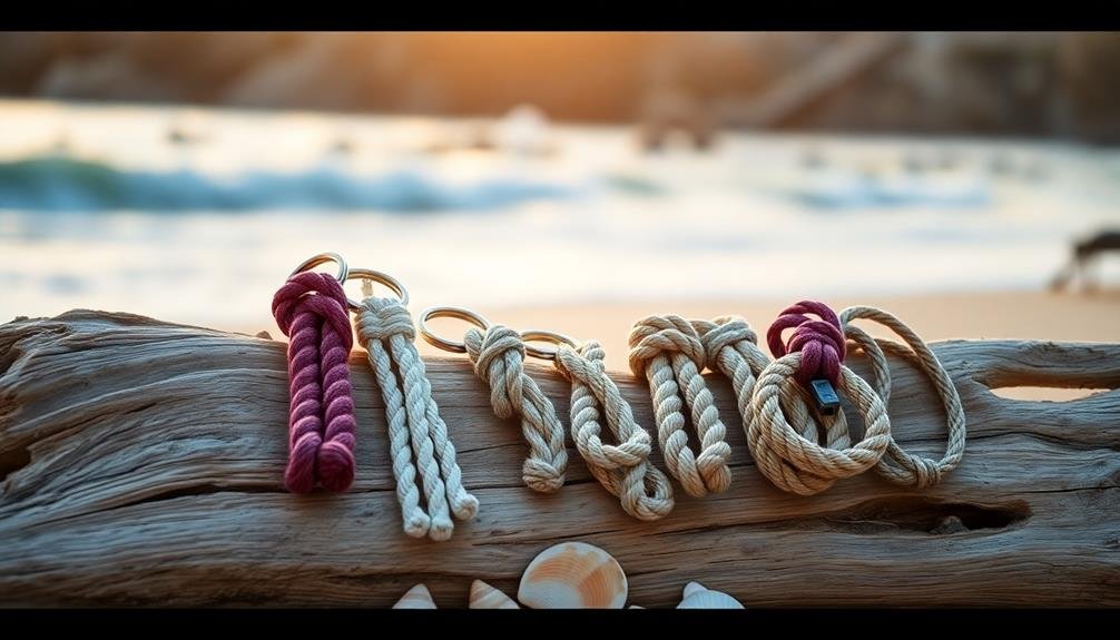 nautical themed rope keychains