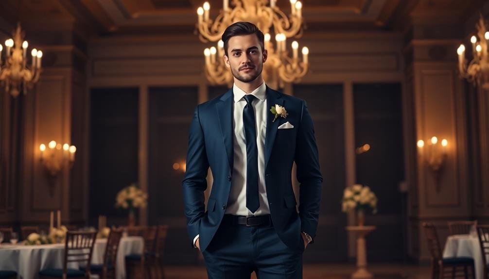 navy blue slim fit suit