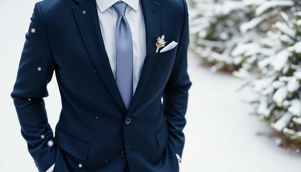 navy wool suit blend