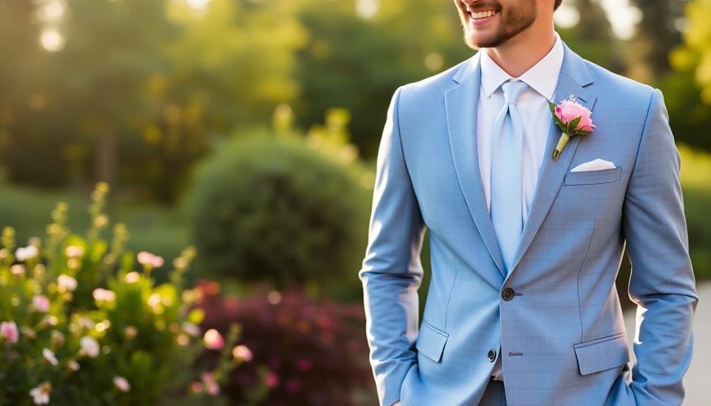 pastel blue suit ensemble