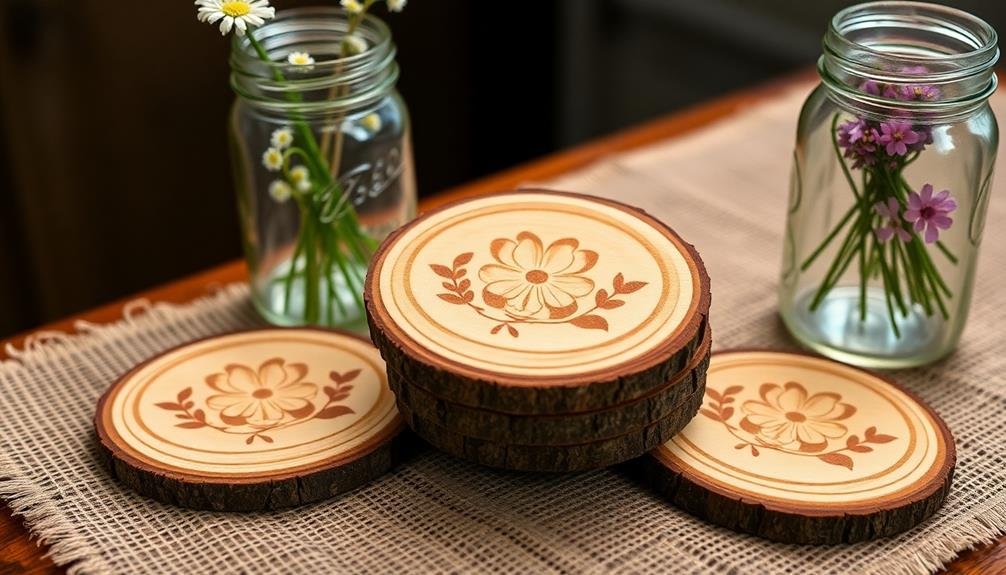 personalized engraved wooden coasters