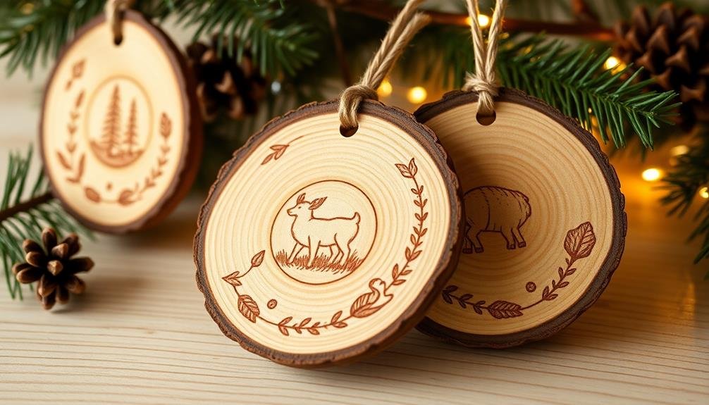 personalized wooden slice ornaments