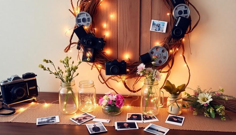 photo themed wreath centerpieces