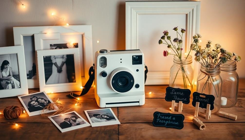 polaroid frame table centerpieces