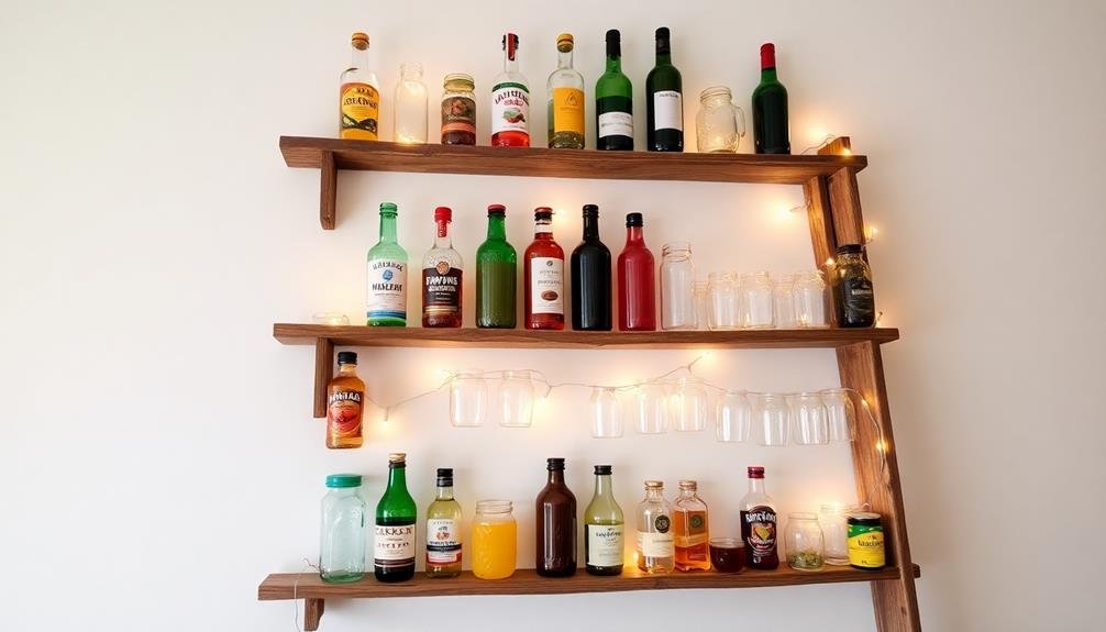 repurposed ladder beverage stand