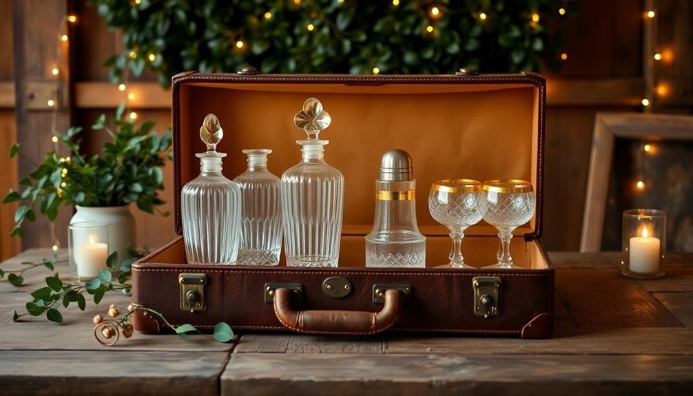 retro travel bar setup
