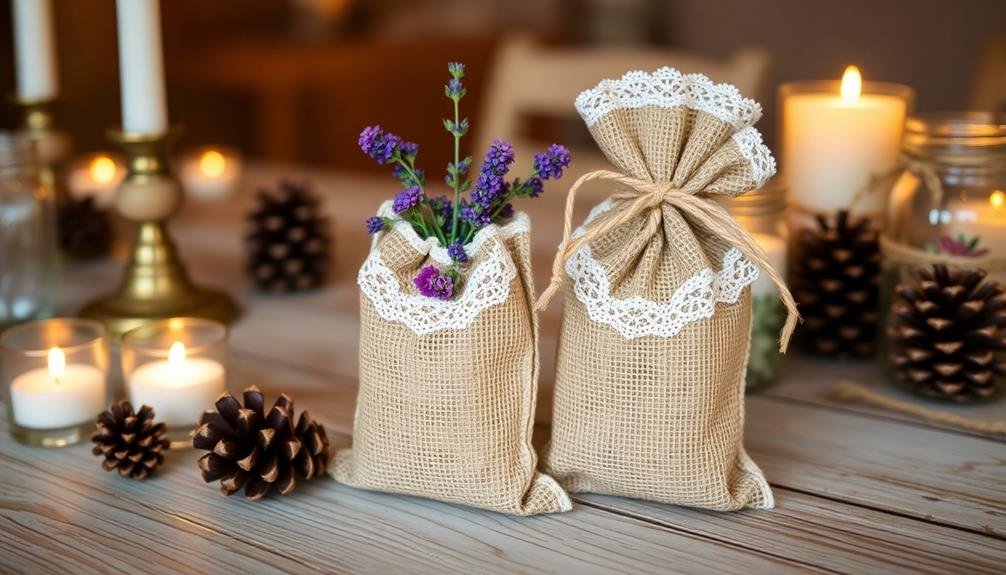 rustic burlap gift bags