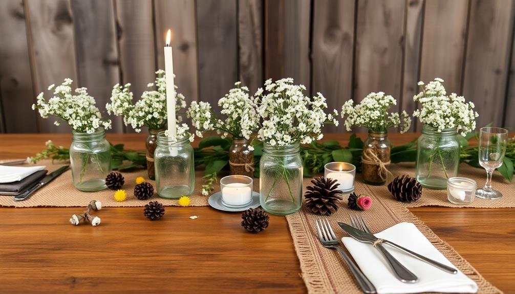 rustic burlap table decor