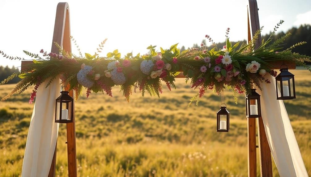 rustic outdoor wedding arches