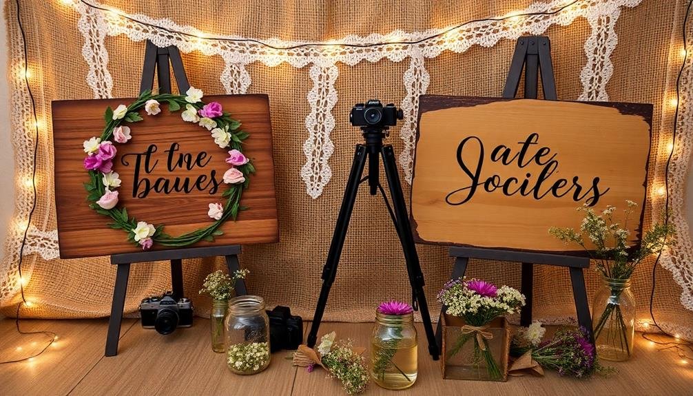 rustic wedding photography signs