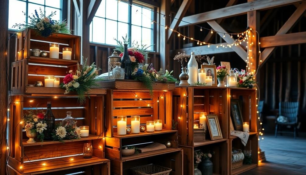 rustic wooden crate displays
